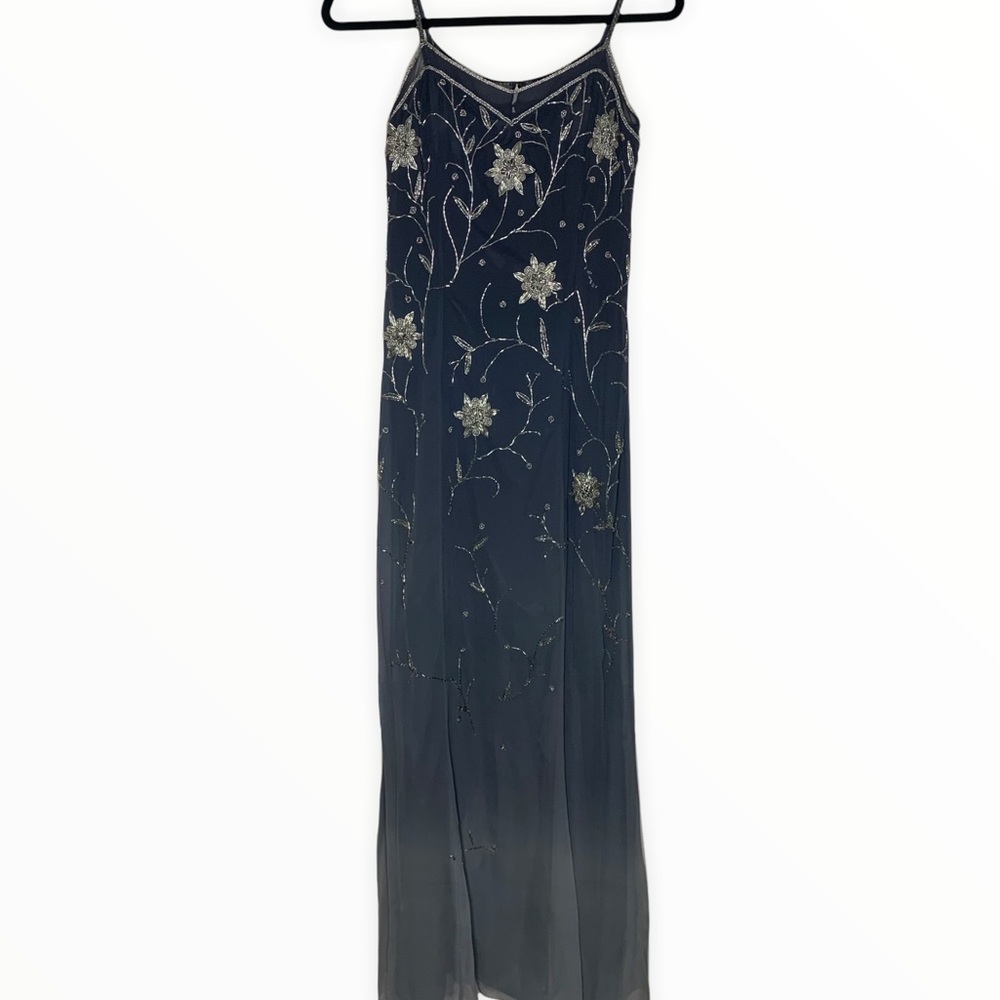 Vintage Je Matadi Beaded Long Formal Gown Dress Ombre